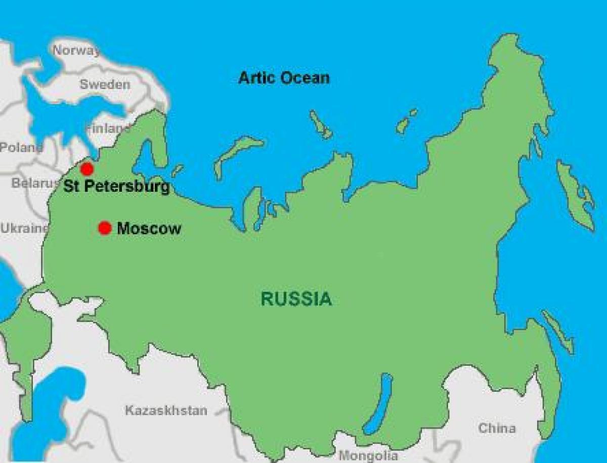 Moscou i sant Petersburg mapa
