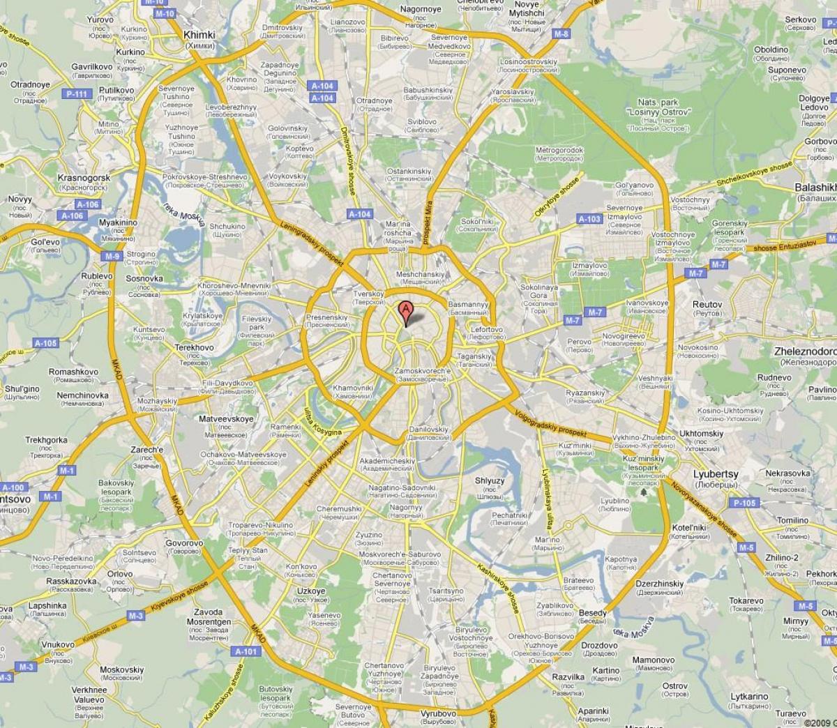 Moskva suburbi mapa