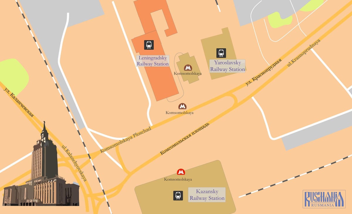mapa de Moskva oktiabrskaia estació