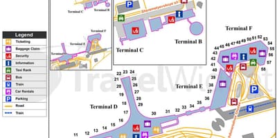 Moscou de l'aeroport de Sheremetyevo mapa