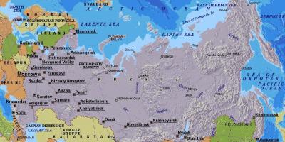Moscou en el mapa de Rússia