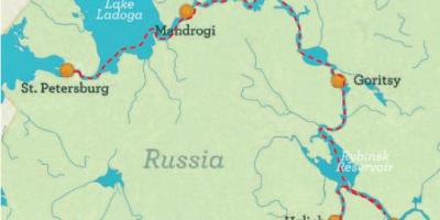 Mapa de Sant Petersburg a Moscou creuer